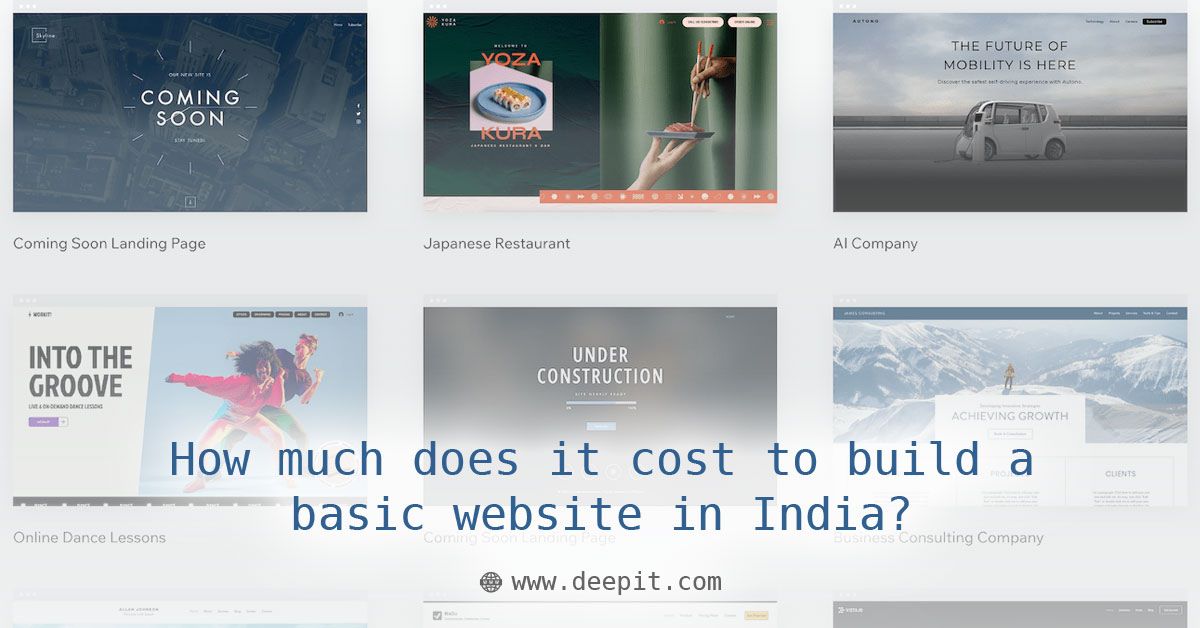 Basic website development cost in India